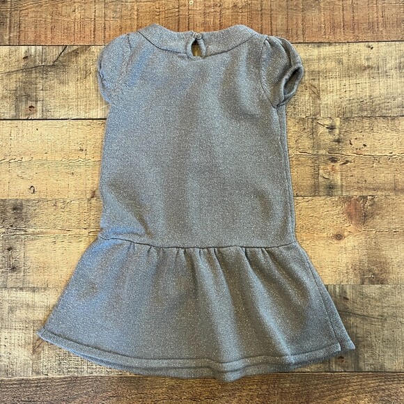 Gymboree Grey Silver Knit Sweater Dress with Jewels Size 6 - Picture 2 of 5